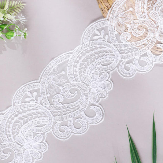 Soft Organza Lace with Intricate Stitching