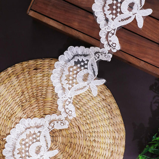 Designer Organza Lace in Artistic Detailing