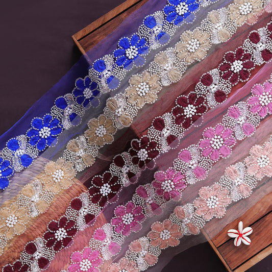 Net Lace with Designer Flower Detailing