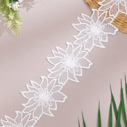 Organza Lace with Designer Flower Look