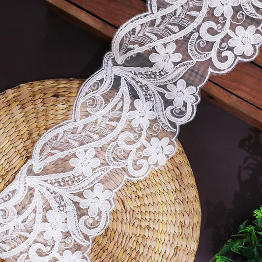 Organza Lace in Abstract Wave Design