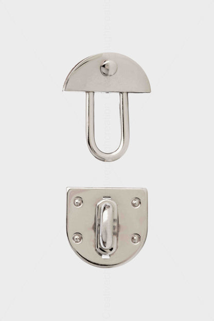 Push Press Lock Metal Handbag Lock (Pack of 2 Pcs)