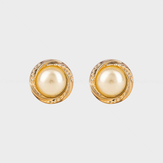 Pearl Round Button For Women (Pack of 10 Pcs)