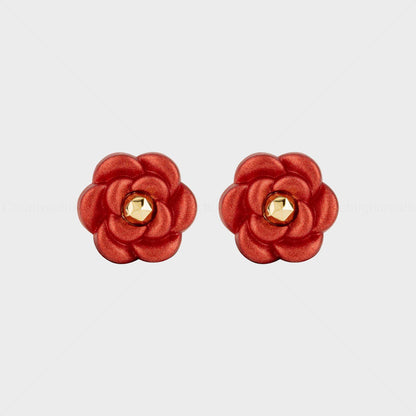 Red Flower Button (Pack of 10 Pcs)