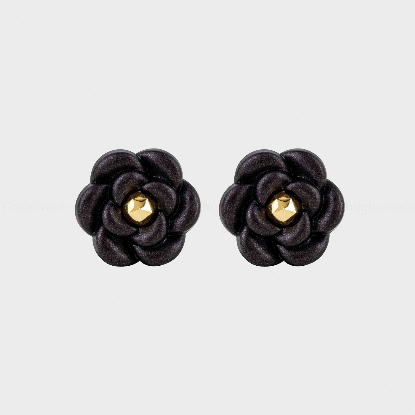 Black Flower Button For Clothing (Pack of 10 Pcs)