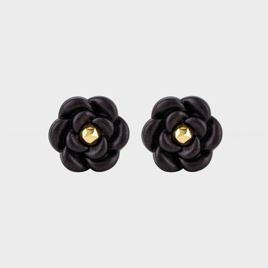 Black Flower Button For Clothing (Pack of 10 Pcs)