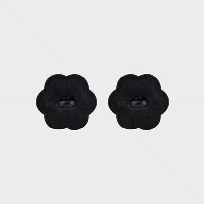 Black Flower Button For Clothing (Pack of 10 Pcs)