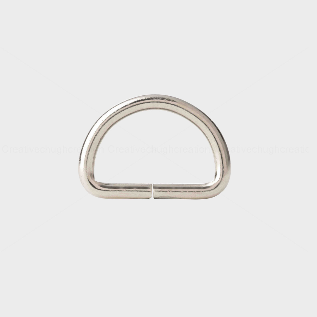 High Quality Silver Metal D Ring (Pack of 5 Pcs)