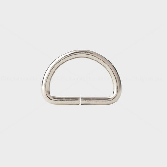 High Quality Silver Metal D Ring (Pack of 5 Pcs)