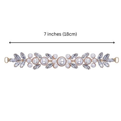 Color Rhinestone Pearl Covered Metal Buckle